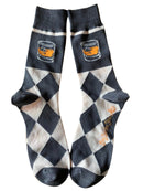 Bourbon Whiskey on the Rocks Argyle Drinking Socks-1