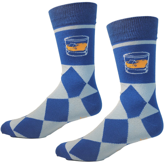 Bourbon Whiskey on the Rocks Argyle Drinking Socks