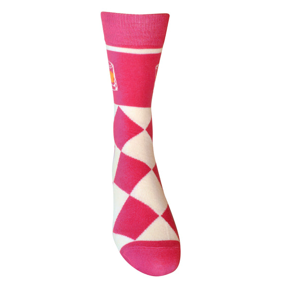Bourbon Whiskey on the Rocks Argyle Drinking Socks