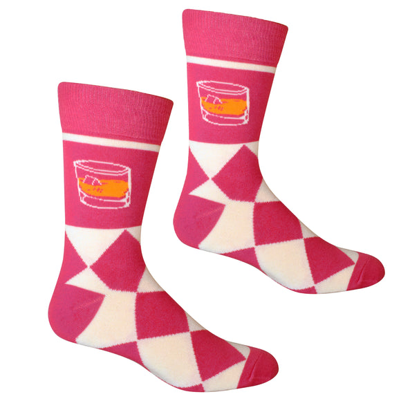 Bourbon Whiskey on the Rocks Argyle Drinking Socks