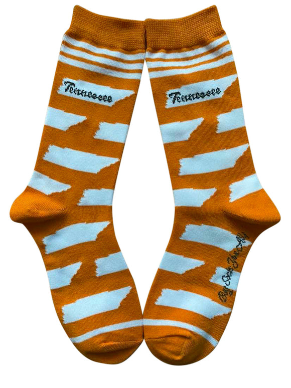 Tennessee Shapes in Orange and White Women's Socks