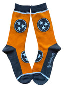 Tennessee Tri-Star in Orange and Grey Women's Socks-1