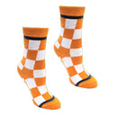 Checkerboard in Orange and White Youth 9-12 Socks-2