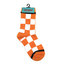 Checkerboard in Orange and White Youth 9-12 Socks-6