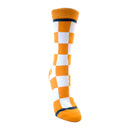 Checkerboard in Orange and White Women's Socks-3