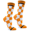 Checkerboard in Orange and White Women's Socks-2
