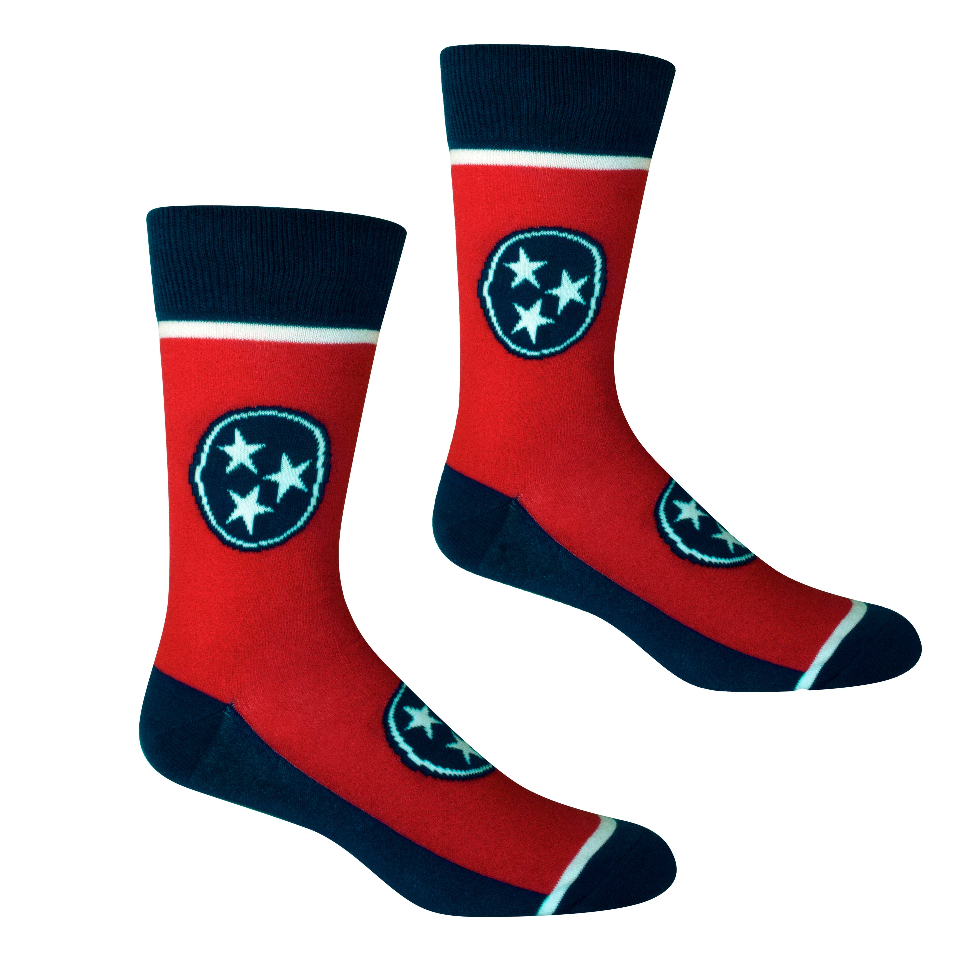 Tennessee Tri-Star in Red and Blue Men's Socks