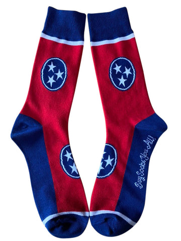 Tennessee Tri-Star in Red and Blue Men's Socks