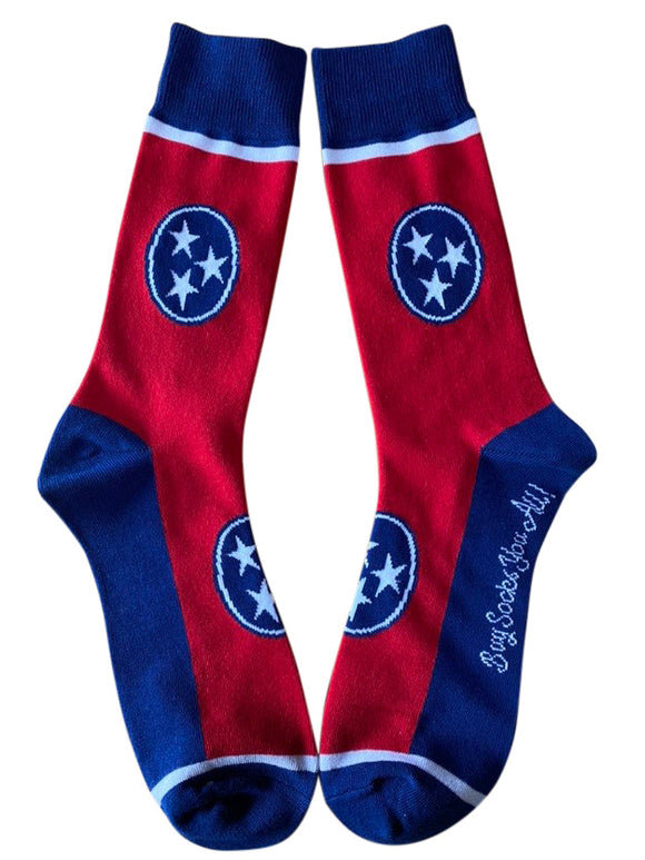 Tennessee Tri-Star in Red and Blue Men's Socks