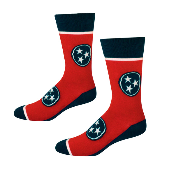 Tennessee Tri-Star in Red and Blue Men's Socks