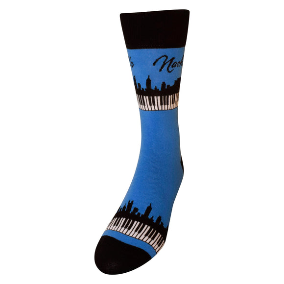 Nashville Skyline and Piano Keys Men's Socks