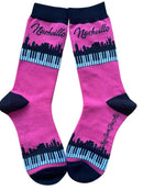Nashville Skyline and Piano Keys Women's Socks-1