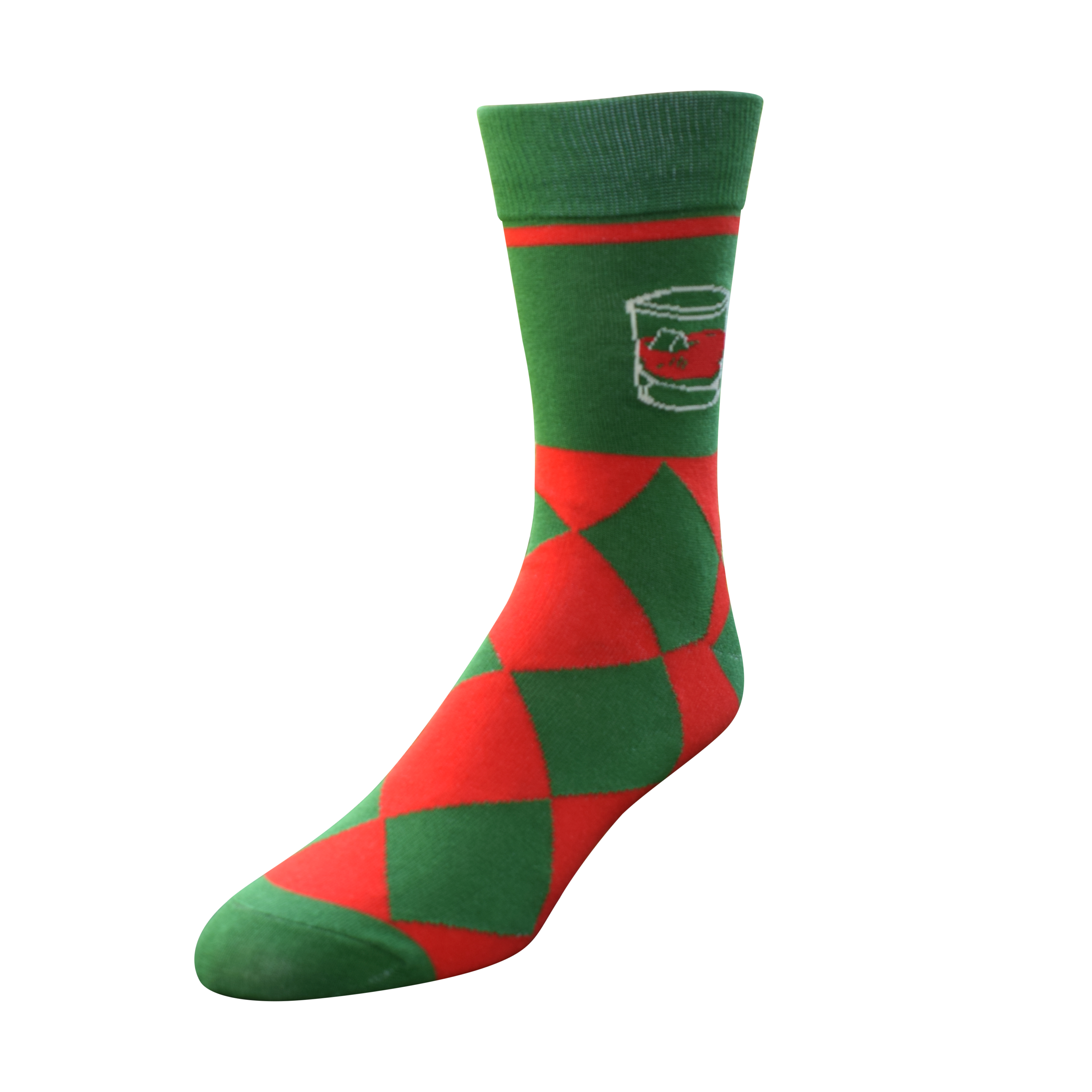 Bourbon Whiskey on the Rocks Argyle Drinking Socks