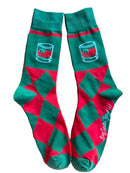 Bourbon Whiskey on the Rocks Argyle Drinking Socks-1
