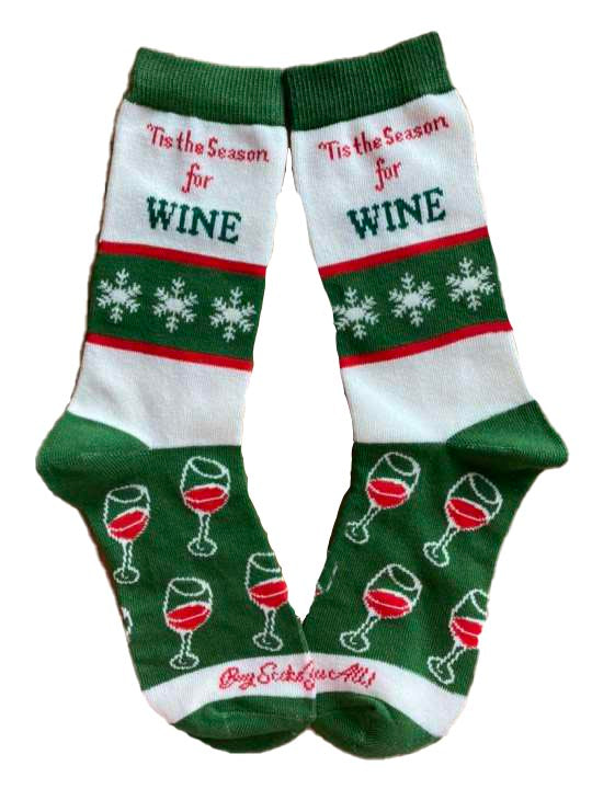 Tis the Season for Wine Women's Sock and Ornament Gift Basket