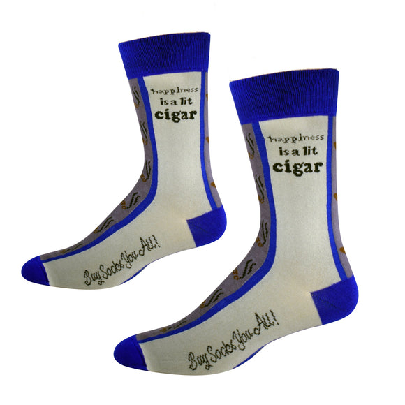 Happiness is a Lit Cigar Men's Socks
