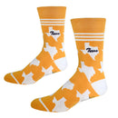 Texas Shapes in Orange and White Men's Socks-3