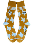 Texas Shapes in Orange and White Men's Socks-1