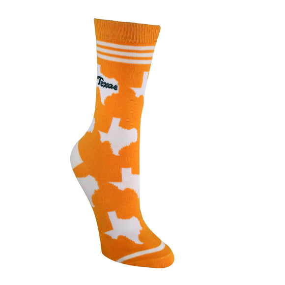 Texas Shapes in Orange and White Women's Socks
