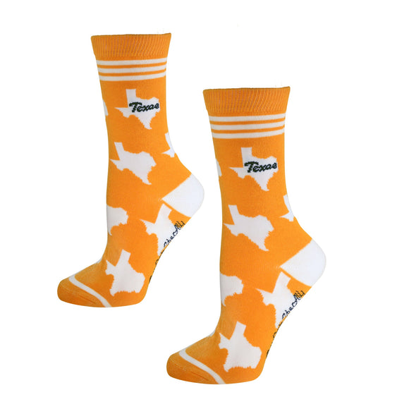 Texas Shapes in Orange and White Women's Socks
