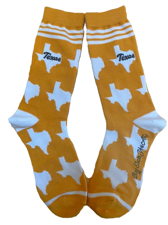 Texas Shapes in Orange and White Women's Socks