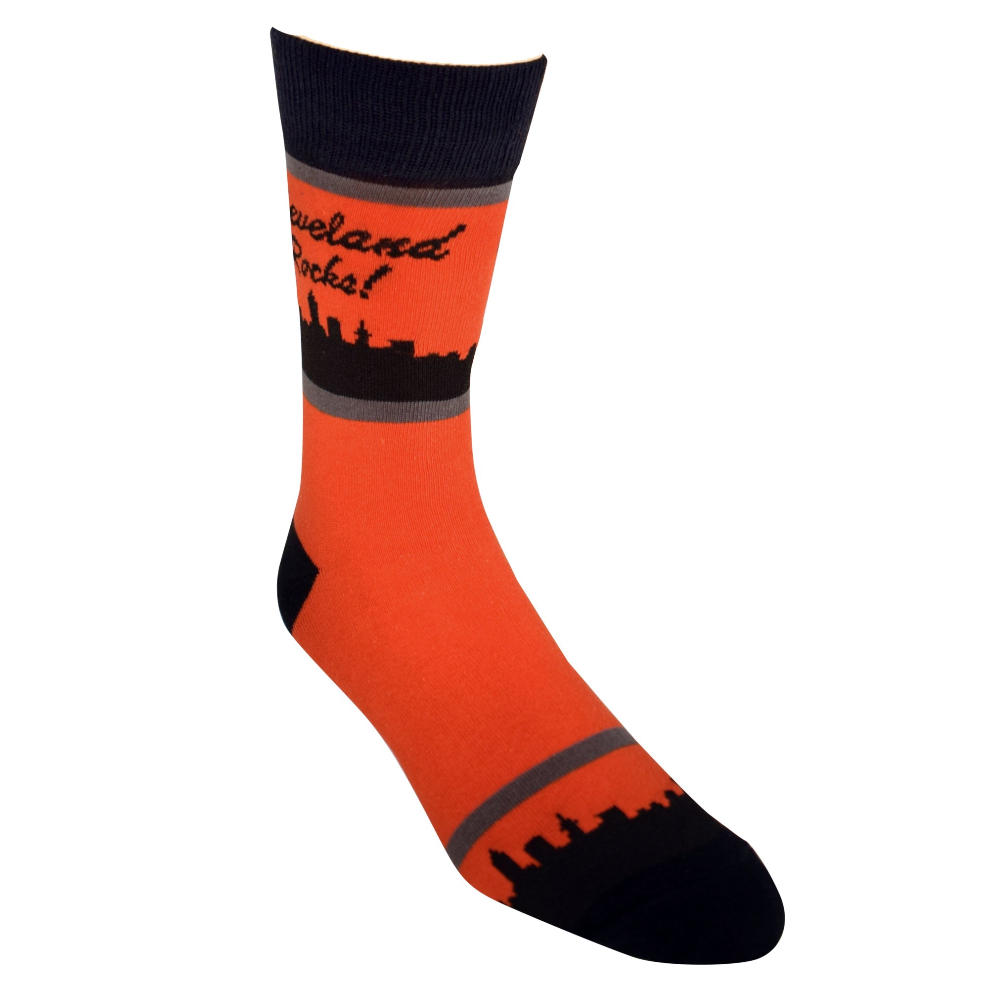 Cleveland Rocks Skyline in Red and Black Men's Socks