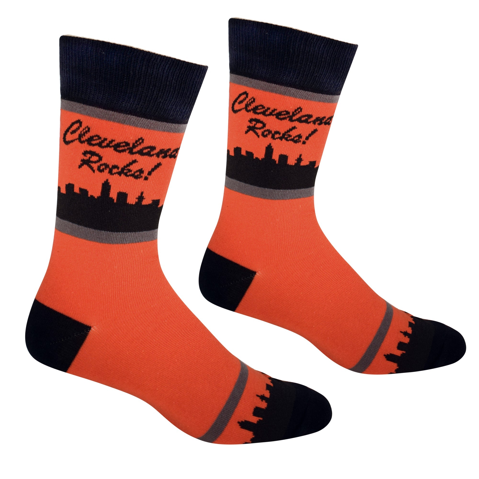 Cleveland Rocks Skyline in Red and Black Men's Socks