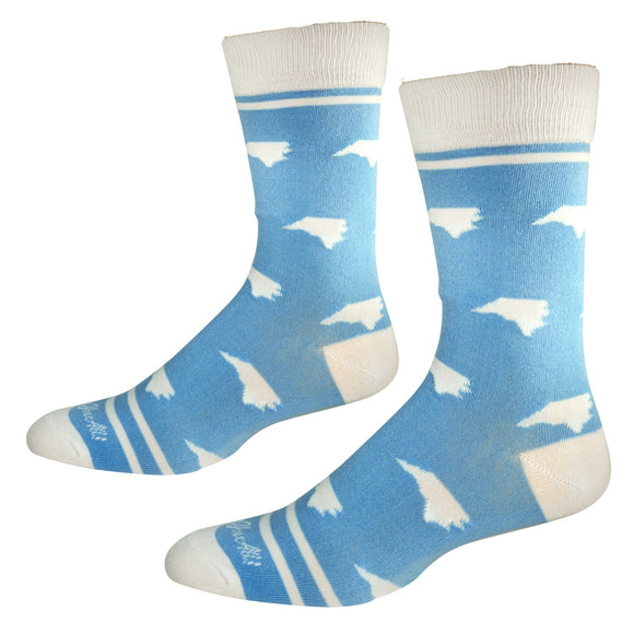 North Carolina Shapes in Blue and White Men's Socks