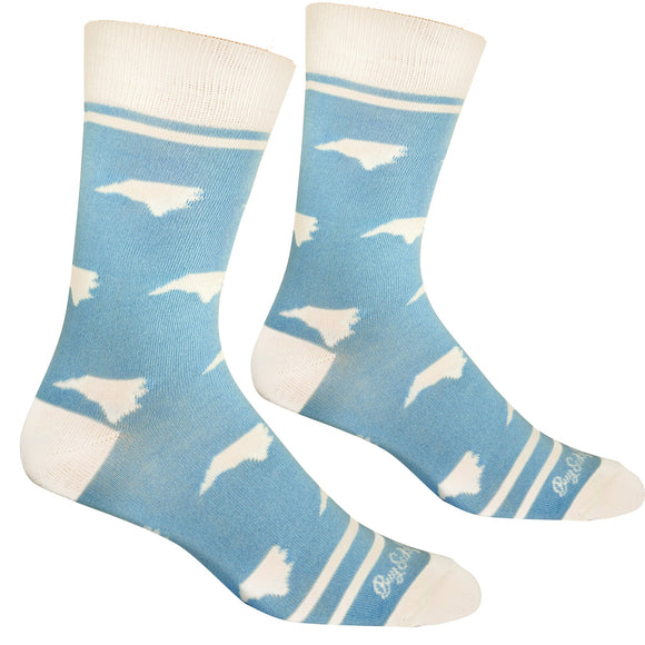 North Carolina Shapes in Blue and White Men's Socks