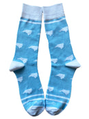 North Carolina Shapes in Blue and White Men's Socks-1