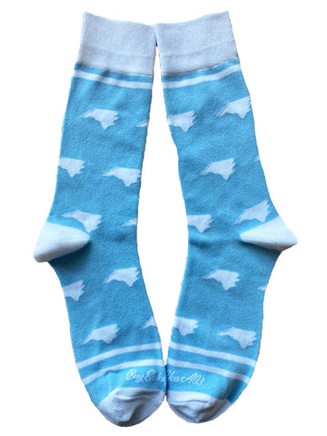 North Carolina Shapes in Blue and White Men's Socks