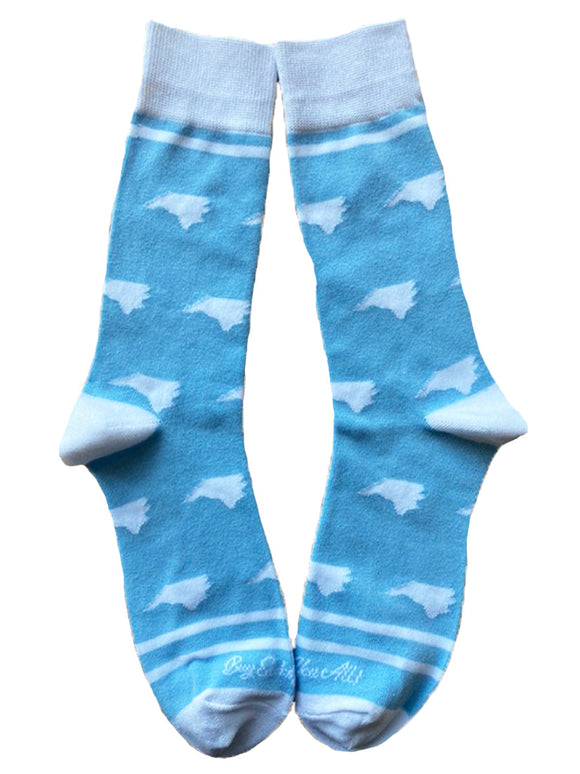 North Carolina Shapes in Blue and White Men's Socks