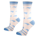 North Carolina Shapes in Blue and White Women's Socks-3