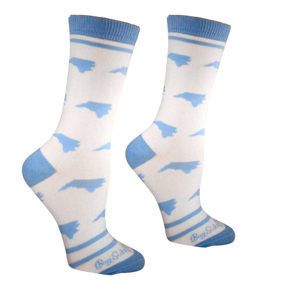 North Carolina Shapes in Blue and White Women's Socks