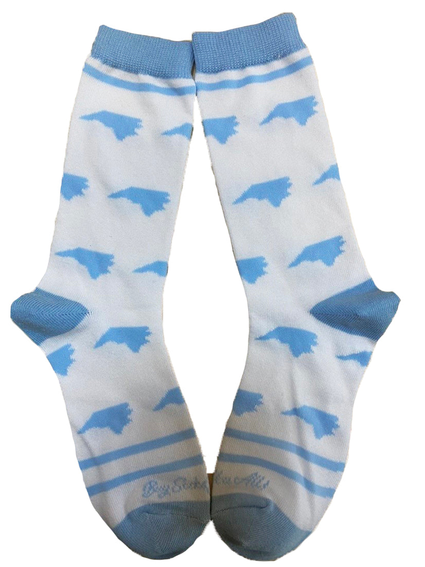 North Carolina Shapes in Blue and White Women's Socks