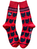 Ohio Shapes in Red and Black Men's Socks-1