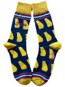 Georgia Shapes in Navy and Gold Men's Socks-1