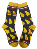 Georgia Shapes in Navy and Gold Women's Socks-1