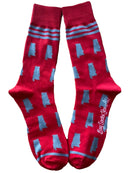 Alabama Shapes in Red and Grey Men's Socks-1