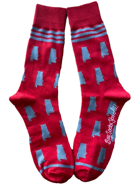 Alabama Shapes in Red and Grey Men's Socks