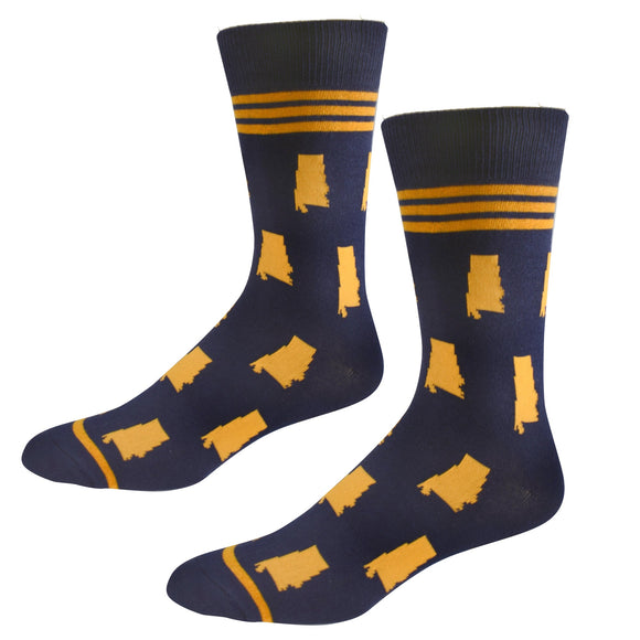Alabama Shapes in Navy and Orange Men's Socks