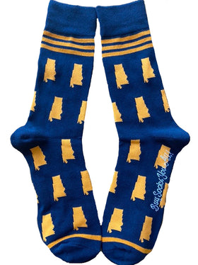 Alabama Shapes in Navy and Orange Men's Socks