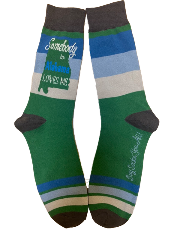 Somebody in Alabama Loves Me Men's Socks