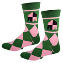 Derby Silks in Green and Pink Men's Socks-3