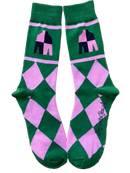 Derby Silks in Green and Pink Men's Socks-1
