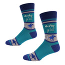 Derby Y'all with Horses Men's Socks-3