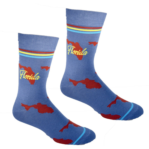 Florida Shapes in Blue and Red Men's Socks