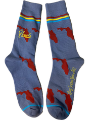 Men's - one size fits most Florida Shapes in Blue and Red Men's Socks - Men's - one size fits most
