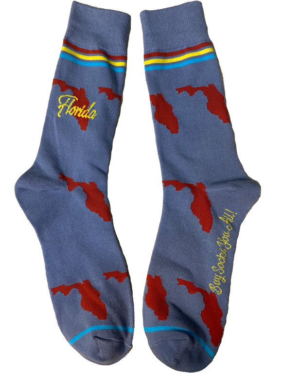 Florida Shapes in Blue and Red Men's Socks