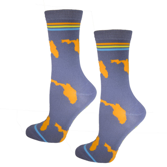 Florida Shapes in Blue and Orange Women's Socks